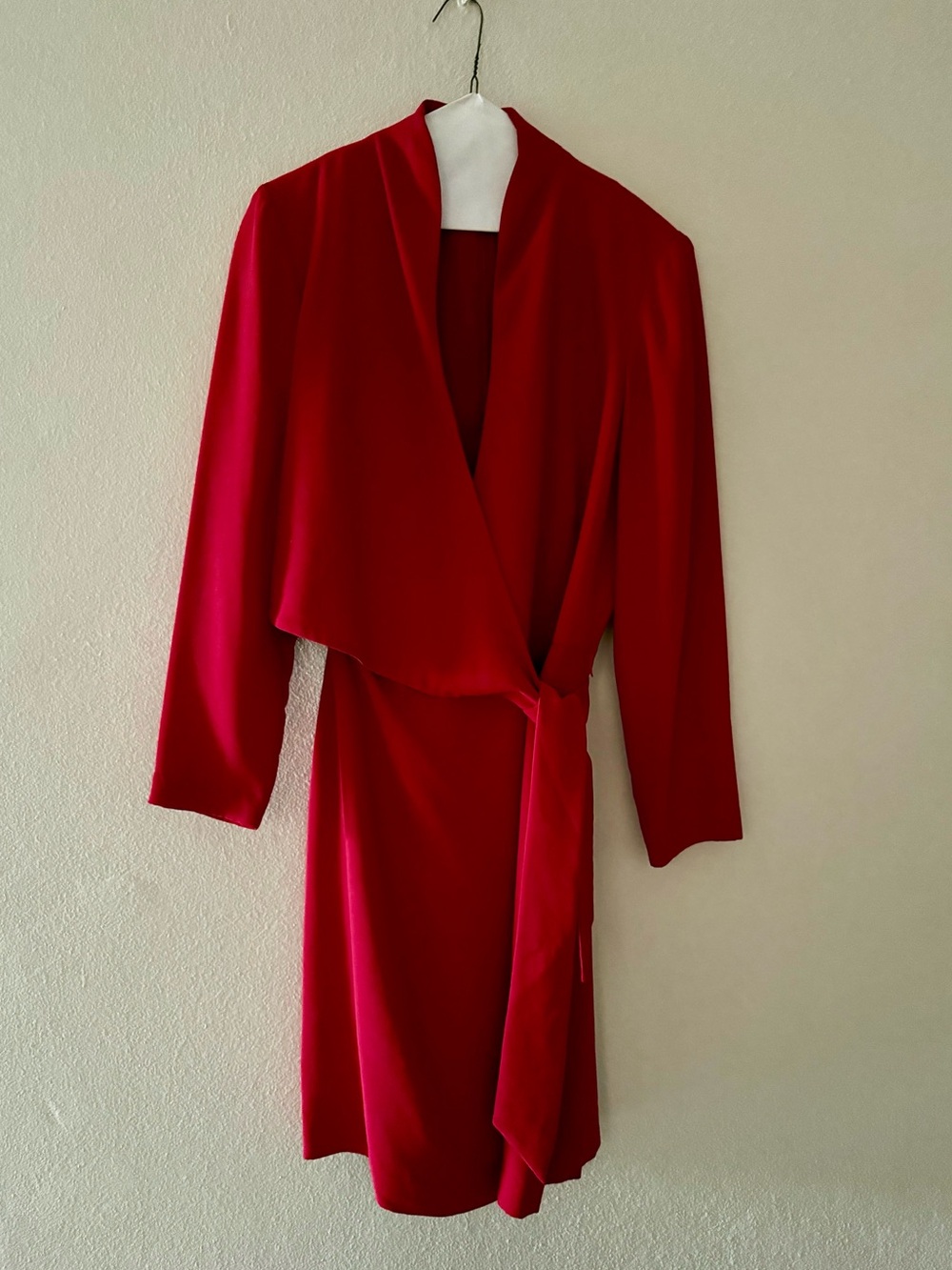 Jones New York Red Long-Sleeve Wrap Dress